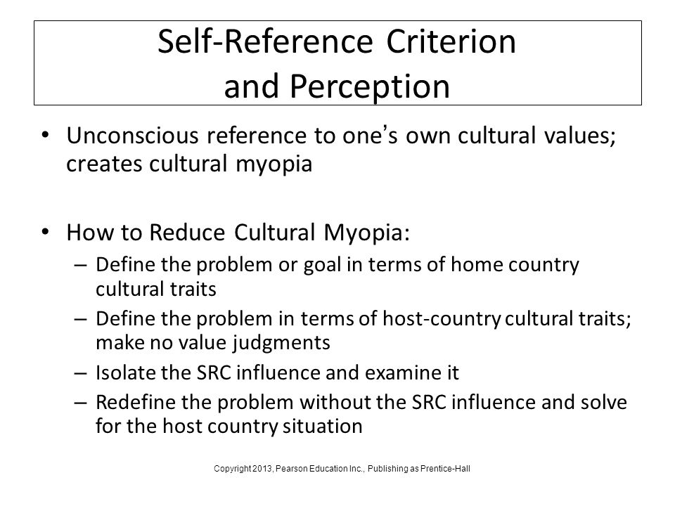 Marketing and self reference criterion